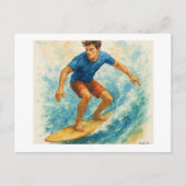 Surfer Riding a Wave,  ポストカード (正面)