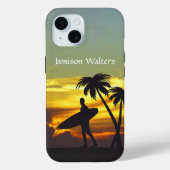 Surfer Silhouette at Sunset - Personalize Case-Mate iPhoneケース (裏面)