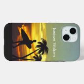 Surfer Silhouette at Sunset - Personalize Case-Mate iPhoneケース (裏面 (横))