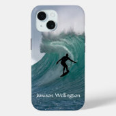Surfer silhouette Catching a huge wave Personalize Case-Mate iPhoneケース (裏面)