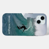 Surfer silhouette Catching a huge wave Personalize Case-Mate iPhoneケース (裏面 (横))