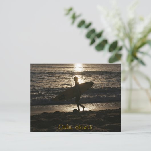 Surfer silhouette Postcard ポストカード (スタンド正面)