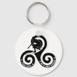 Surfer sur la vague bretonne (version homme) キーホルダー