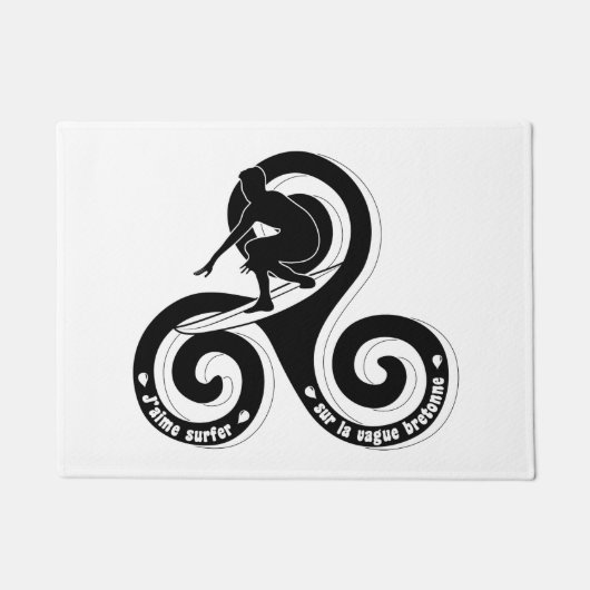 Surfer sur la vague bretonne (version homme) ドアマット (正面)
