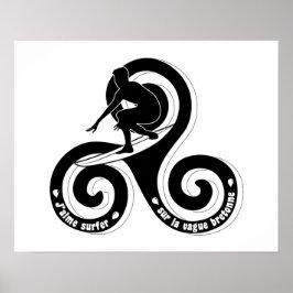 Surfer sur la vague bretonne (version homme) ポスター