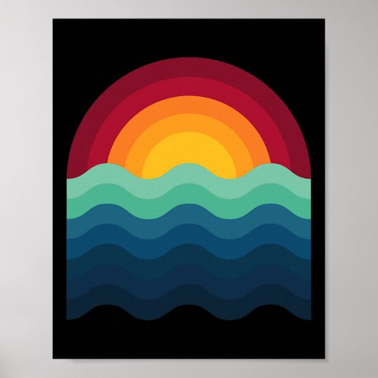 Surfer Surfboard Sunset Surf Surfing Wakeboard Wav ポスター (正面)