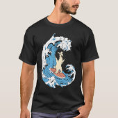 Surfer Surfboard Waves  Surfrider Surfing Llama Tシャツ (正面)