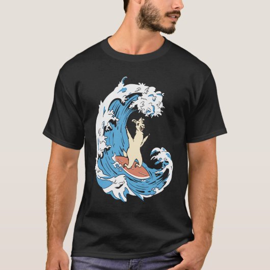 Surfer Surfboard Waves  Surfrider Surfing Llama Tシャツ (正面)