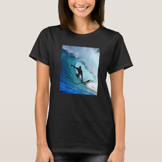 Surfer Surfing Hawaiian Waves Beach Summer Surfboa Tシャツ (正面)