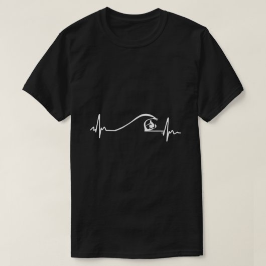 Surfer Surfing Wave Heartbeat T shirt Gifts3949 Tシャツ (デザイン正面)