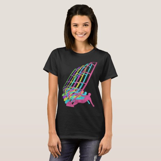 Surfer Windsurfing 80s Colors 1980s Tシャツ (正面フル)