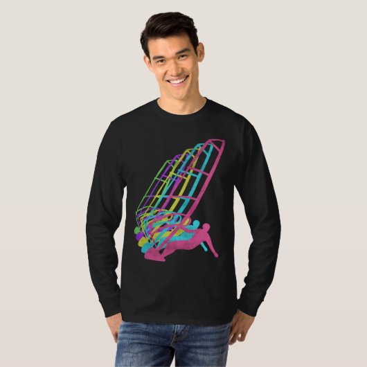 Surfer Windsurfing 80s Colors 1980s Tシャツ (正面フル)