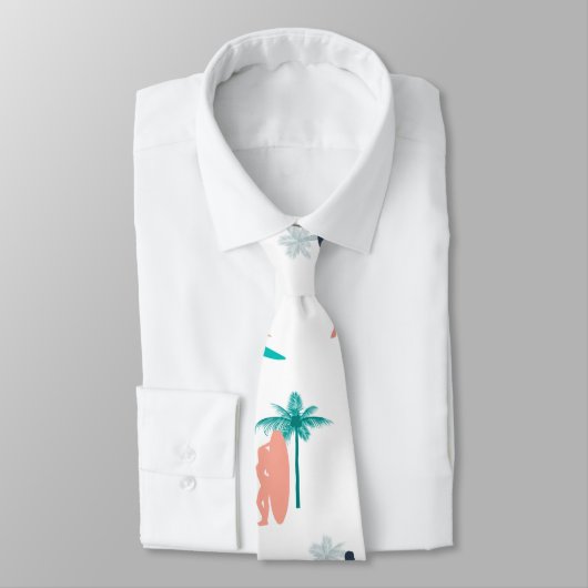Surfers and Palm Trees Pattern ネクタイ (タイ)