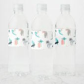 Surfers and Palm Trees Pattern ペットボトルラベル (ボトル)