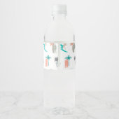 Surfers and Palm Trees Pattern ペットボトルラベル (裏面)