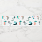 Surfers and Palm Trees Pattern ペットボトルラベル (シングルラベル)
