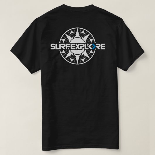 surfEXPLOREの綿のTシャツ Tシャツ (デザイン裏面)