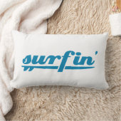 Surfinのサーフボードの青 ランバークッション (ブランケット)