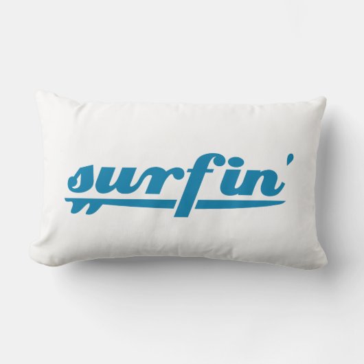 Surfinのサーフボードの青 ランバークッション (正面)