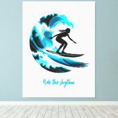 surfing キャンバスプリント (インサイチュ (ウッドフロア))