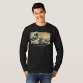 Surfing American Water Spaniel Kanagawa Wave Japan Tシャツ (正面フル)