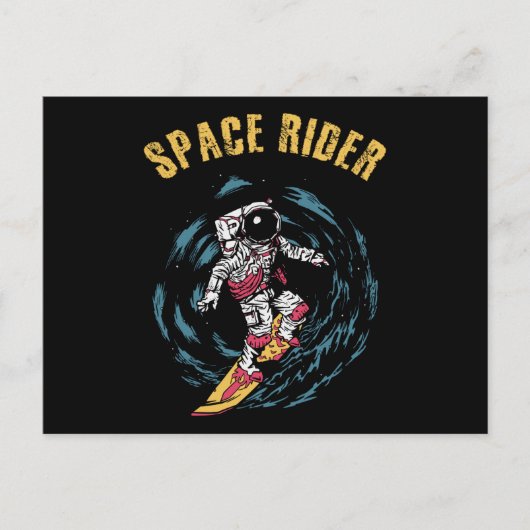 Surfing Astronaut Space Rider Surfer ポストカード (正面)