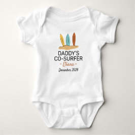 Surfing Baby Shower Daddy’s Co-Surfer - Surf ベビーボディスーツ