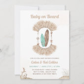 Surfing Beach Boho Baby On Board Baby Shower 招待状 (正面)
