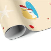 Surfing Beach Dog Christmas Holiday Gift Wrap ラッピングペーパー (ロールコーナー)