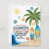 Surfing Birthday Party Invitation 招待状 (正面)