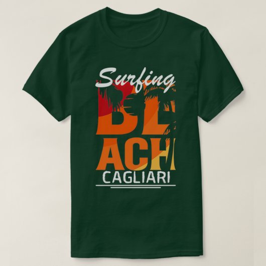 Surfing Cagliari Italy Tシャツ (デザイン正面)