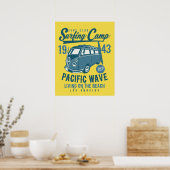 Surfing Camp Pacific Wave Poster ポスター (キッチン)