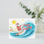 Surfing Christmas with SANTA CLAUS シーズンポストカード (スタンド正面)