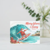 Surfing Christmas with SANTA CLAUS ポストカード (スタンド正面)