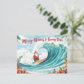 Surfing Christmas with SANTA CLAUS ポストカード (スタンド正面)