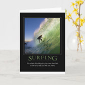 Surfing_Demotivationalポスター カード (黄色い花)