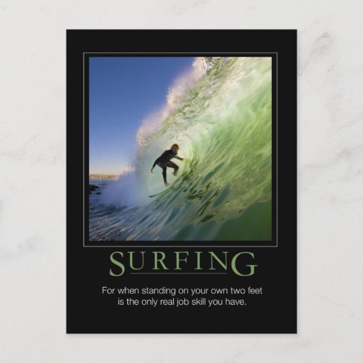 Surfing_Demotivationalポスター ポストカード (正面)