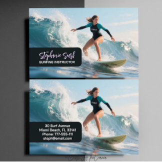 Surfing Female Instructor  Business Card 名刺