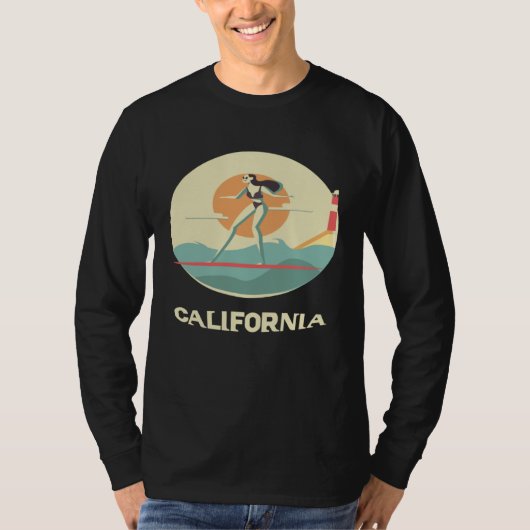 Surfing Girl California Dreaming  Surf Surfing Sur Tシャツ (正面)