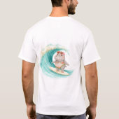 Surfing Hippo Christmas Bikini Hippo T-Shirt  Tシャツ (裏面)