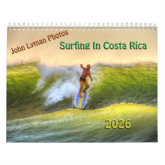 Surfing In Costa Rica 2026 Calendar カレンダー (カバー)
