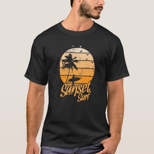 Surfing in the Twilight with Palm Tシャツ (正面)