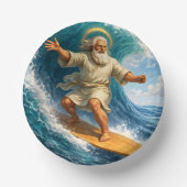 Surfing Moses biblical art disposable paper bowl ペーパーボウル (正面)