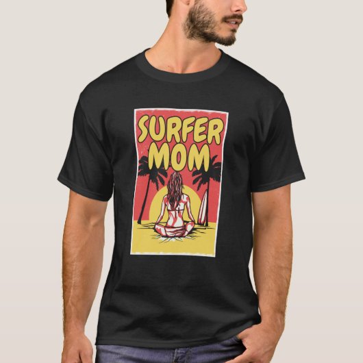 Surfing Mother Waves Surfboard Surfrider  Surfer M Tシャツ (正面)