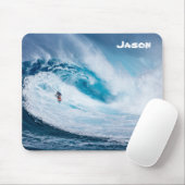 Surfing Mouse Pad Big Ocean Tunnel Wave Custom マウスパッド (マウス)