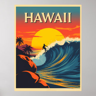 Surfing Paradise: Hawaii Sunset Adventure ポスター