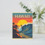 Surfing Paradise: Hawaii Sunset Adventure ポストカード (スタンド正面)