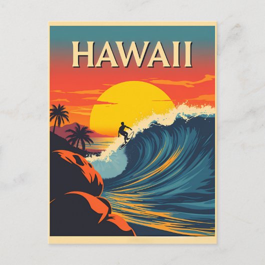 Surfing Paradise: Hawaii Sunset Adventure ポストカード (正面)
