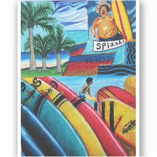 Surfing Pegatina シール (正面)