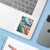 Surfing Pegatina シール (ノートパソコンとiPhone)